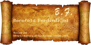 Bernfeld Ferdinánd névjegykártya